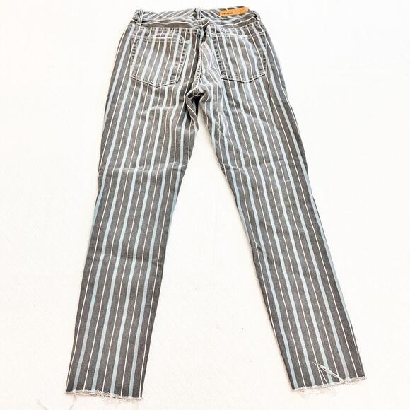 GRLFRND Karolina Taffy Skinny Striped Raw Hem Denim Jeans Size 25 - Picture 4 of 11